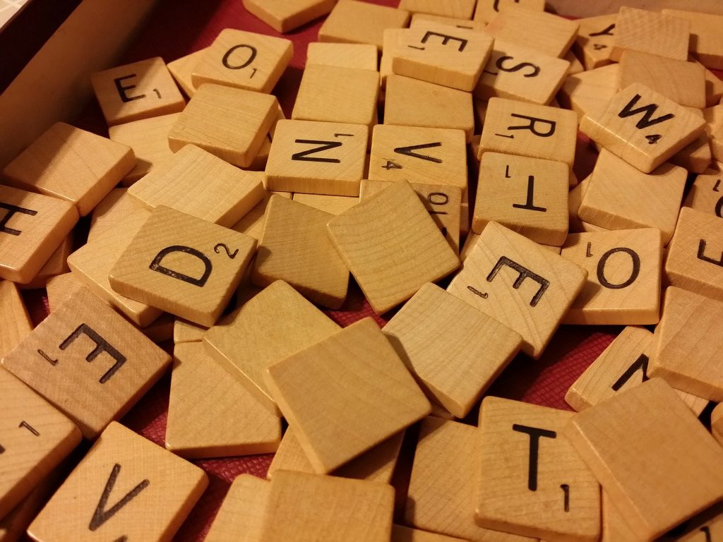 Scrabble pieces