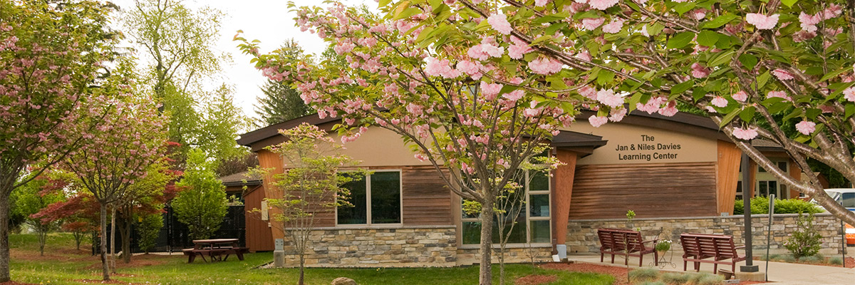 Front entrance of The Jan & Niles Davies Learning Center at Helen Hayes Hospital