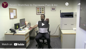 Screenshot of "7 Stretches to Decrease Pain & Increase Mobility at Work or at Home" video